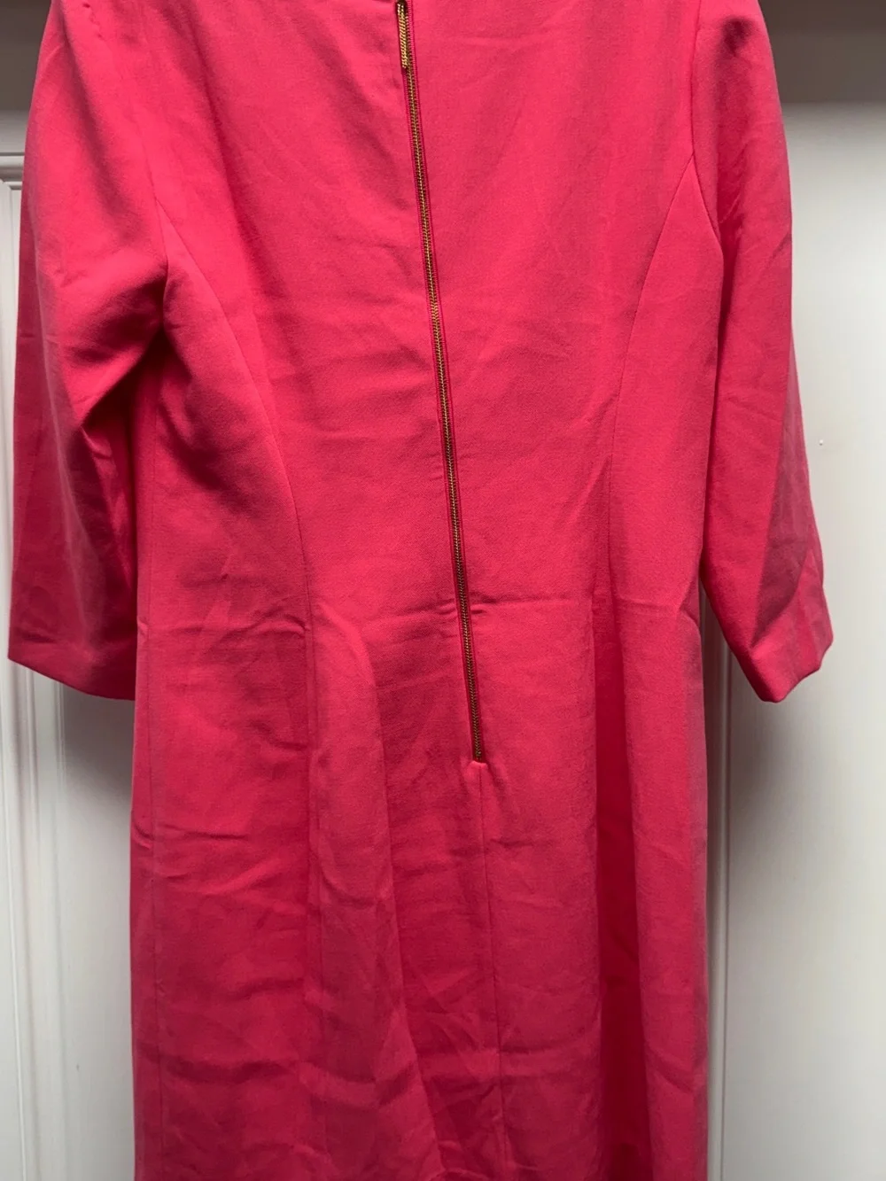 Lilly Pulitzer Bronte Shift Dress Scuba Beaded Jeweled Neckline Pink Azalea 10 - Picture 13 of 15